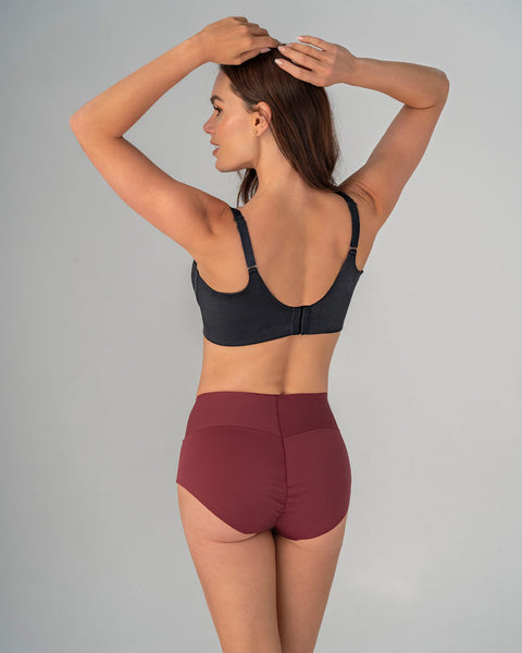 Panty hípster tiro alto de control fuerte de abdomen#color_382-vino