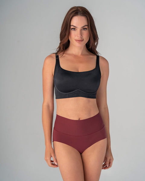 Panty hípster tiro alto de control fuerte de abdomen#color_382-vino