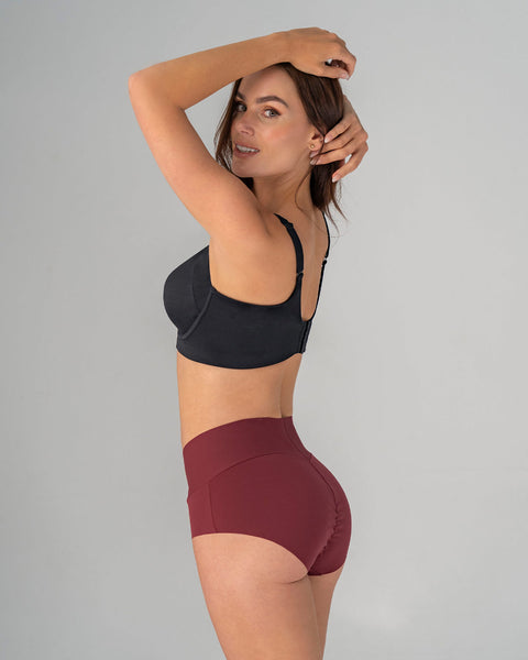 Panty hípster tiro alto de control fuerte de abdomen#color_382-vino