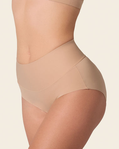 Panty hípster tiro alto de control fuerte de abdomen#color_801-cafe-medio
