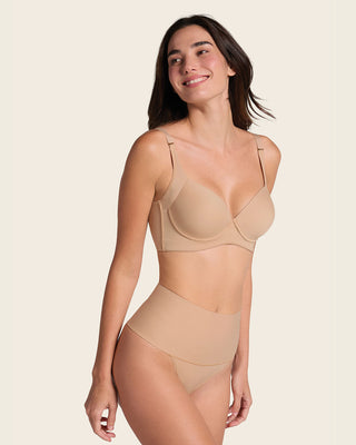 Panty faja brasilera con fajón ancho de control fuerte tiro alto#color_801-cafe-medio