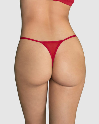 Tanga brasilera con detalles en tul#color_309-rojo