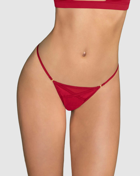 Tanga brasilera con detalles en tul#color_309-rojo