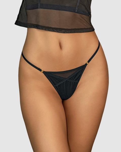 Tanga brasilera con detalles en tul#color_700-negro