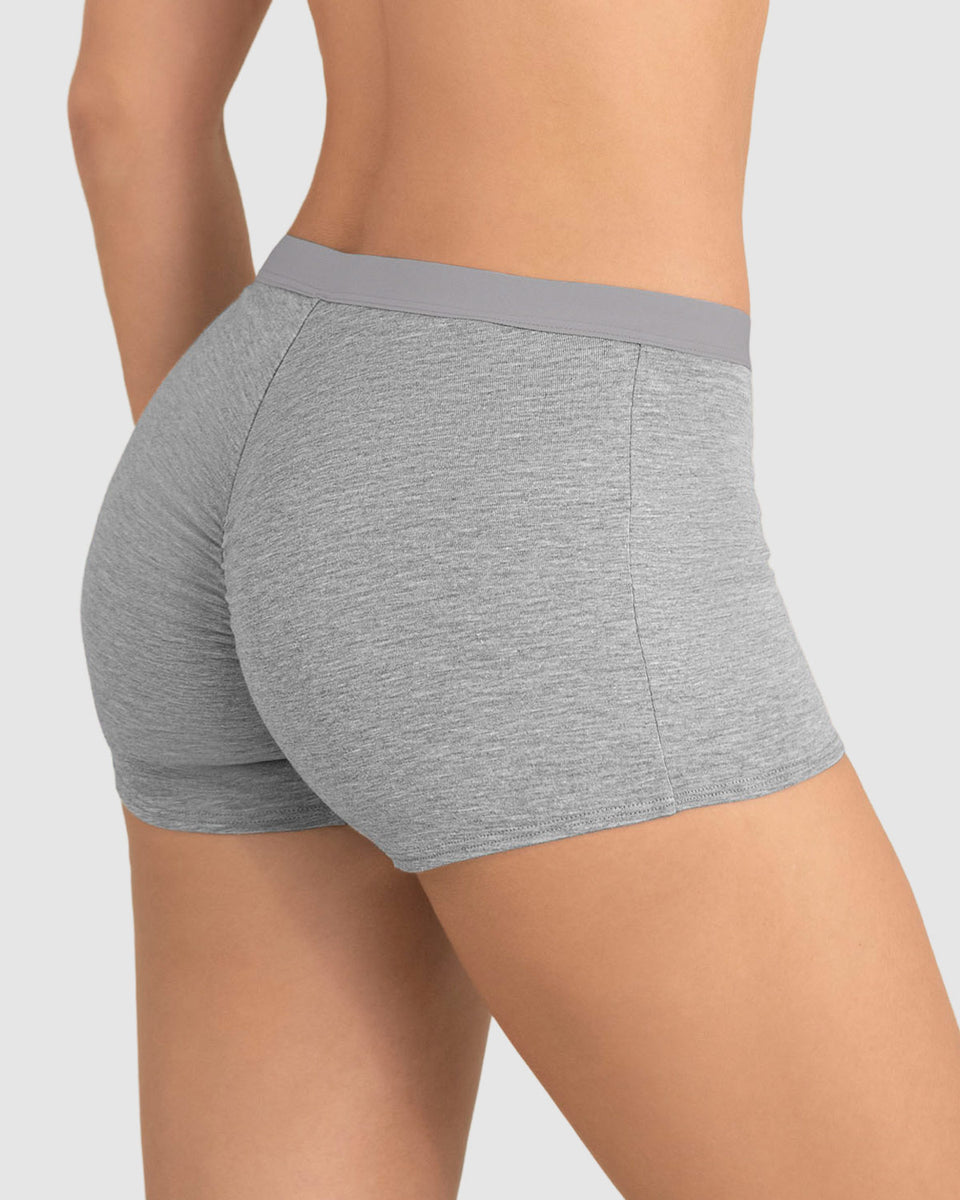 Bóxer en algodón jaspe tiro medio