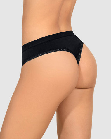 Panty brasilera Liso + Encaje#color_700-negro