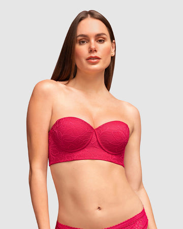 Strapless bustier 360° de perfección en encaje#color_136-rojo