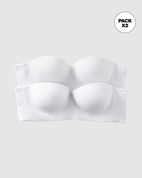 Paquete x2 strapless bustier 360° de perfección#color_000-blanco