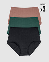 Paquete x 3 panties clásicos con excelente cubrimiento#color_s22-verde-negro-salmon