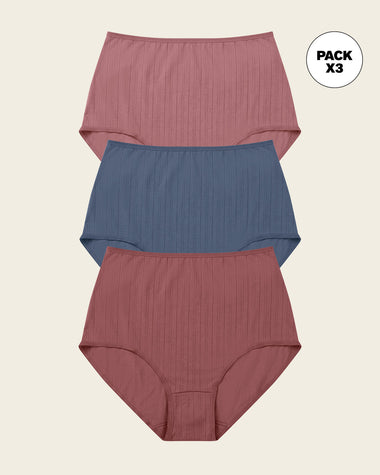 Paquete x 3 panties clásicos con excelente cubrimiento#color_s29-azul-rosa-vino