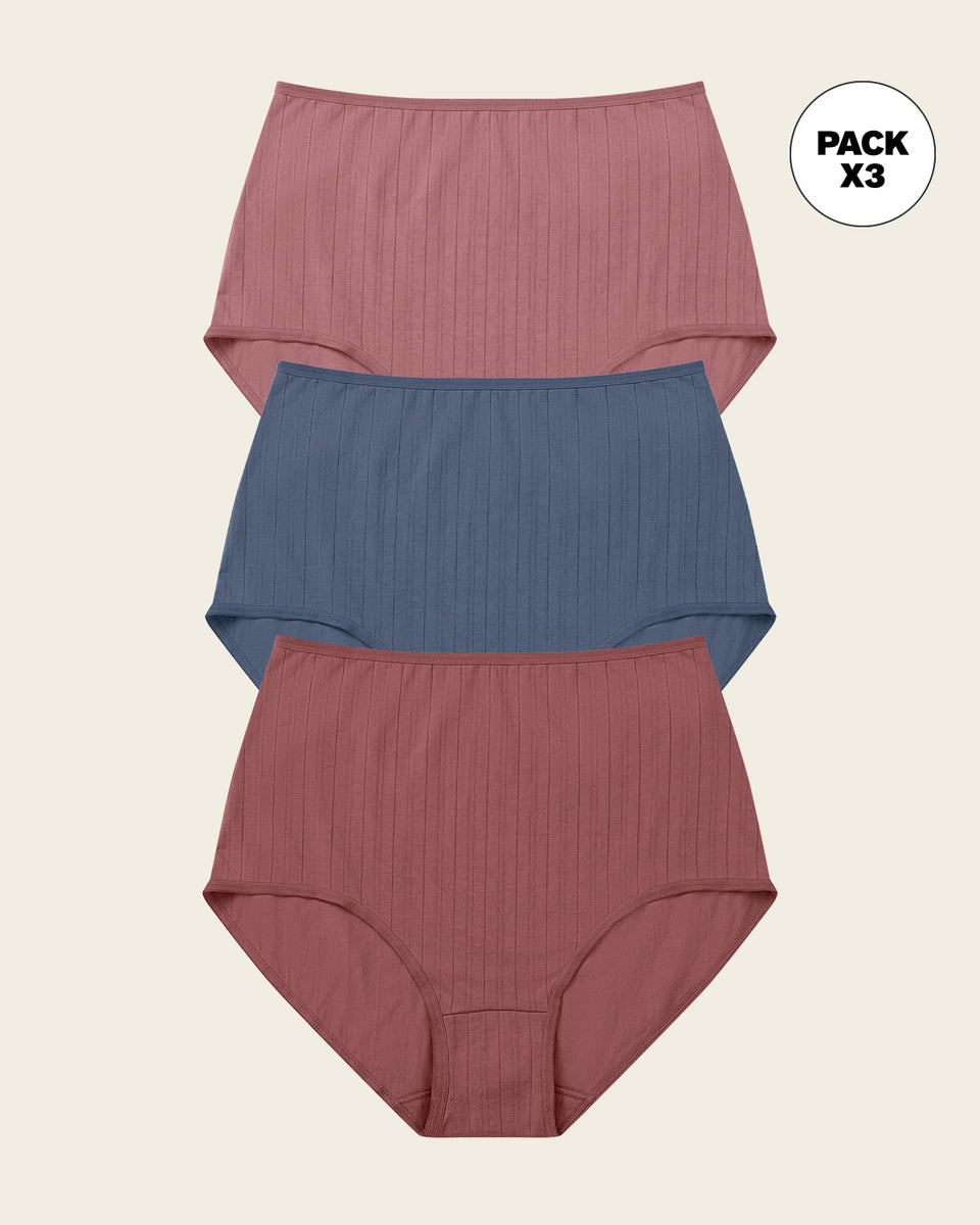 Paquete x 3 panties clásicos con excelente cubrimiento