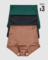 Paquete x 3 panties clásicos con máximo cubrimiento#color_s22-verde-negro-salmon