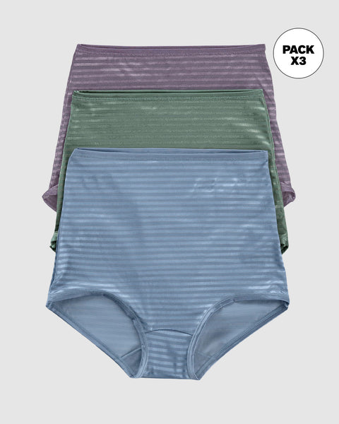 Paquete x 3 Panties Clásicos con Máximo Cubrimiento#color_s24-lila-empolvado-verde-azul-empolvado