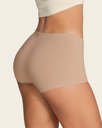 Paquete x 3 bóxers cortos con algodón elástico#color_984-beige-marfil-blanco