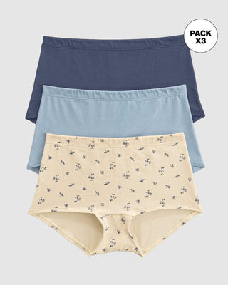 Paquete x 3 bóxers cortos con algodón elástico#color_s38-azul-grisaceo-azul-claro-estampado-floral