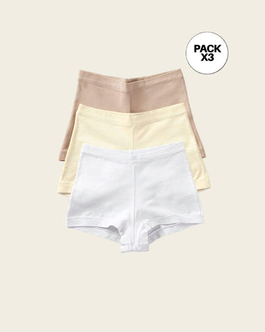 Paquete x 3 bóxers con algodón elástico#color_991-blanco-cafe-claro-marfil
