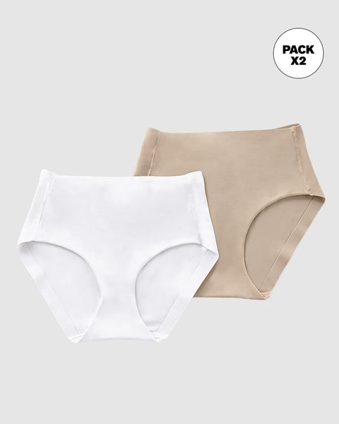 Panty efecto invisible de control fuerte en abdomen#color_s01-blanco-cafe-claro