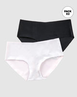 Paquete x 2 panties tipo hipster invisibles ultraplanos sin elásticos#color_s01-blanco-negro