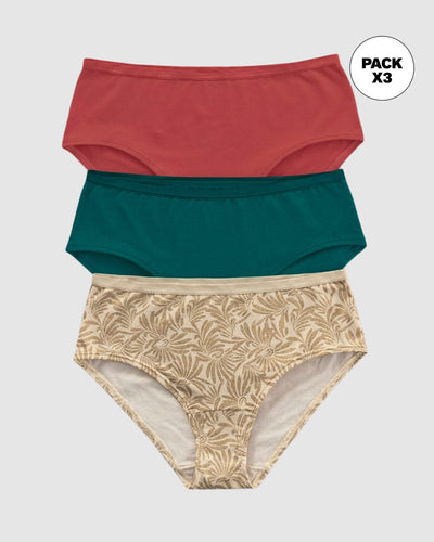 Paquete x 3 panties clásicos de máxima comodidad y frescura#color_s34-rojo-verde-estampado