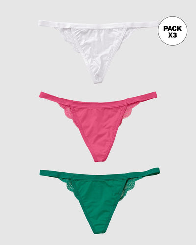 Paquete x 3 brasileras descaderadas con encaje#color_s36-blanco-rosado-verde