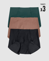 Paquete x 3 panties clásicos de apariencia invisible#color_s22-verde-negro-salmon