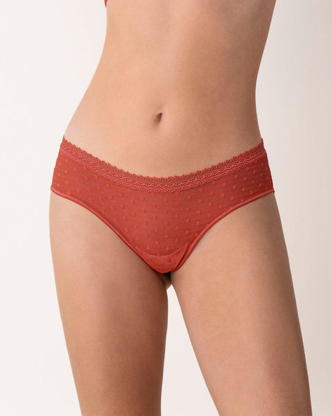 Paquete x 2 Panties Cacheteros en Encaje y Tul#color_s45-verde-oscuro-terracota