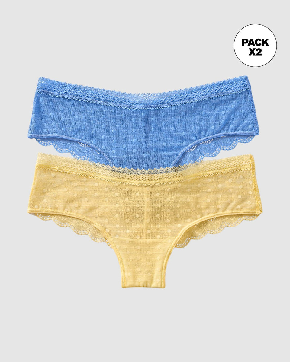 Paquete x 2 Panties Cacheteros en Encaje y Tul