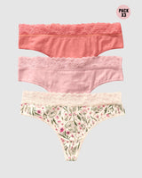 Paquete x3 brasilera en algodón elástico con detalle en encaje#color_s09-rosado-coral-estampado
