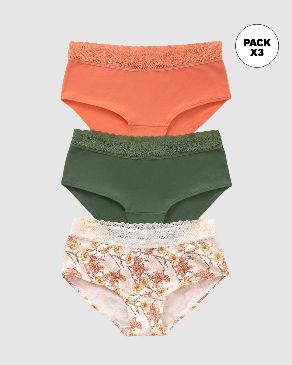 Paquete x3 panties estilo hípster total comodidad