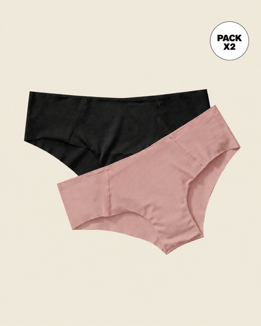 Paquete x 2 hípsters invisibles ultracómodos de tiro bajo#color_s04-rosado-claro
