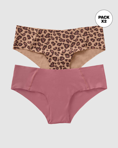Paquete x 2 hípsters invisibles ultracómodos de tiro bajo#color_s13-animal-print-salmon