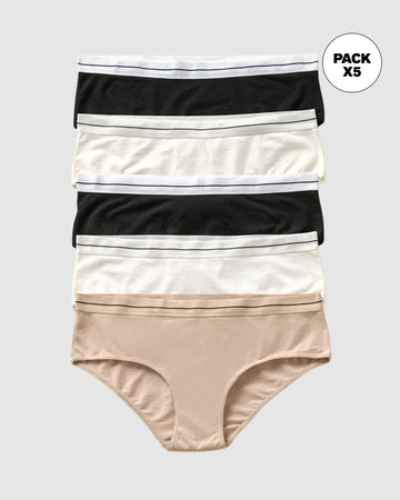 Paquete x 5 panties estilo hípster#color_s12-perla-negro-café-claro