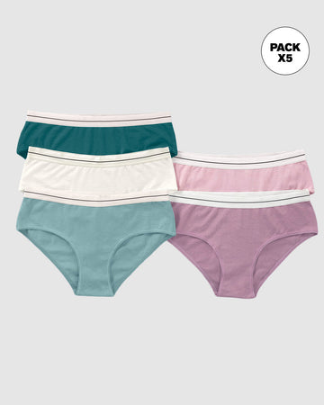 Paquete x 5 panties estilo hípster#color_s14-verde-verde-medio-morado-rosa-marfil