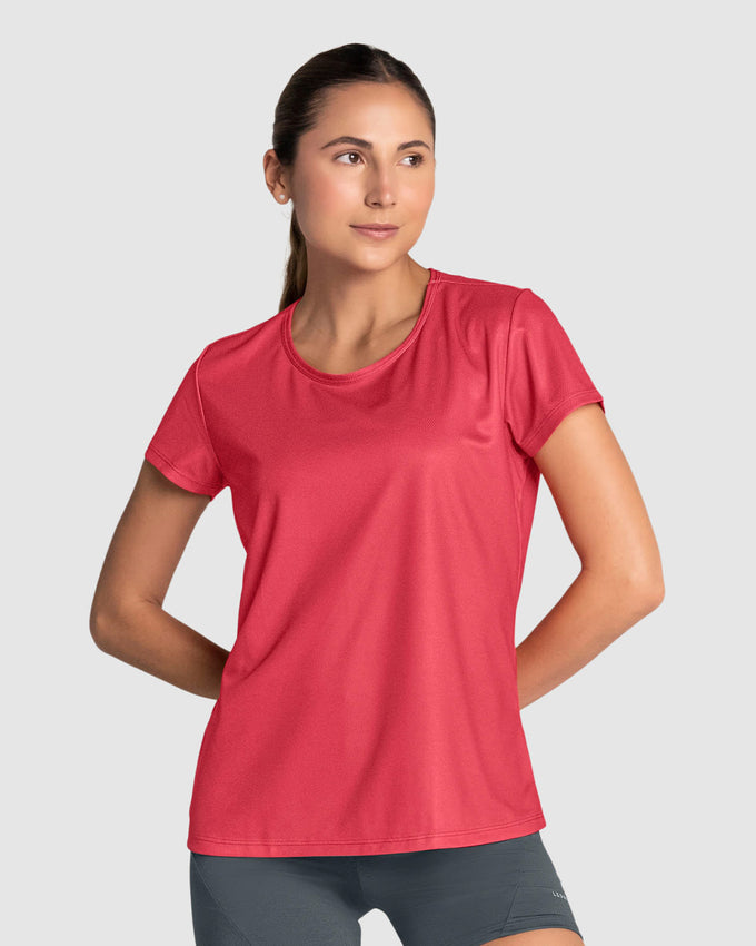 Camiseta deportiva de secado rápido y silueta semiajustada#color_354-rojo