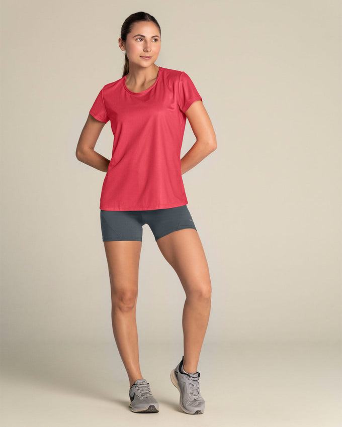 Camiseta deportiva de secado rápido y silueta semiajustada#color_354-rojo