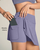 Falda deportiva con short interno con bolsillo#color_410-morado