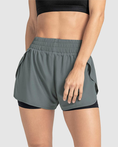 Short deportivo con short ajustado interno#color_706-gris-negro
