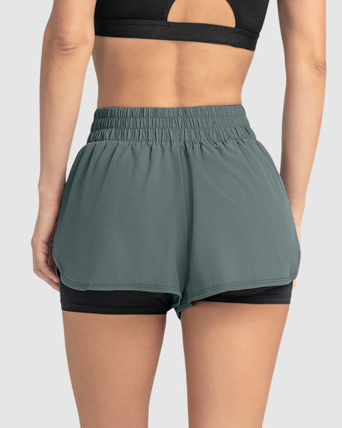 Short deportivo con short ajustado interno#color_706-gris-negro