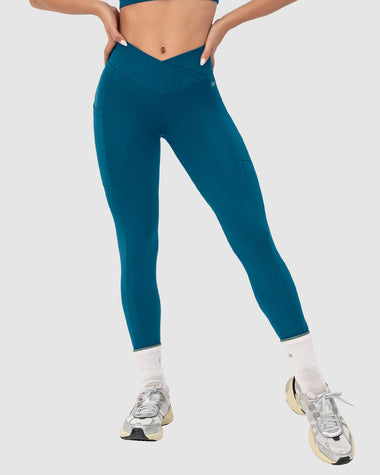 Legging deportivo con pretina cruzada Leonisa Active by Silvy Araujo#color_541-azul