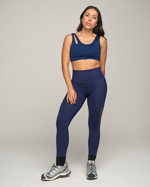 Legging deportivo con bolsillo lateral y detalles en tul#color_509-azul