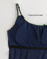 Vestido de baño Tankini con camiseta y short BIO-PET#color_838-estampado-hojas