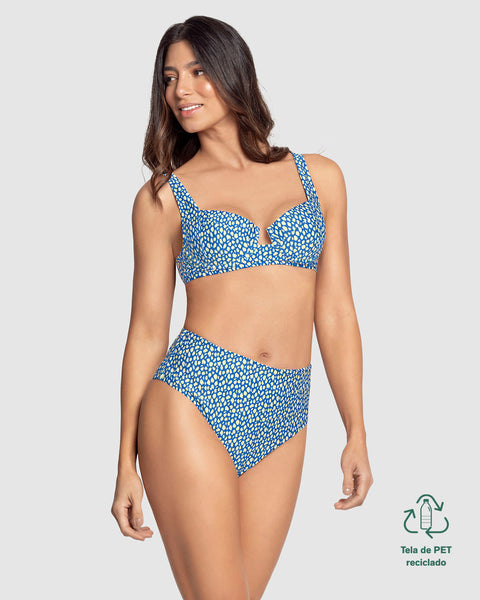 Bikini con panty tiro alto y top corsetero#color_086-estampado-animal-print-azul