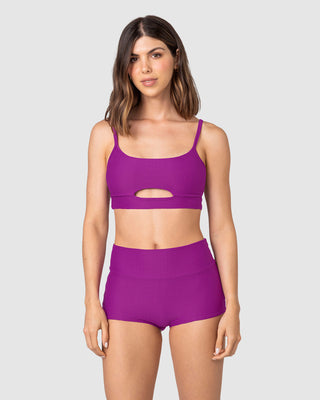Bikini top + short de tiro alto#color_429-morado