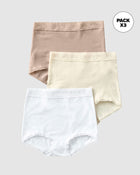 Paquete x 3 confortables panties clásicos de ajuste y cubrimiento total