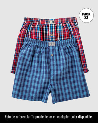 Paquete x 2 bóxers sueltos en algodón, te puede llegar en cualquier estampado disponible#color_995-colores-surtidos