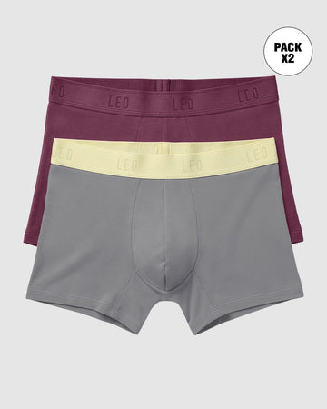 Paquete x2 bóxers cortos en algodón elástico#color_s79-vinotinto-gris-elastico-beige