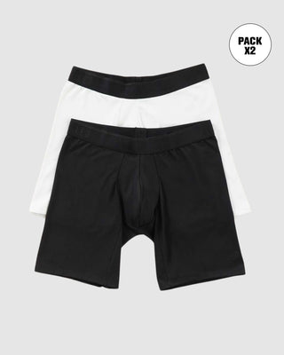 Paquete x2 bóxers largos ajustado en algodón#color_s62-blanco-negro