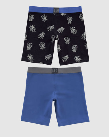 Paquete x2 bóxer largo para niño#color_s07-azul-y-negro-estampado