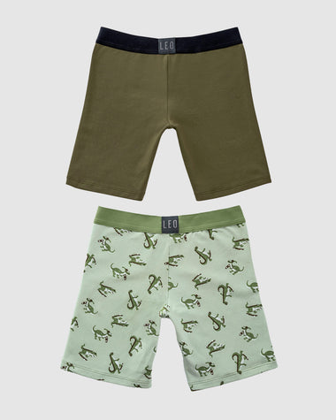 Paquete x2 bóxer largo para niño#color_s11-verde-militar-verde-estampado-dinosaurio