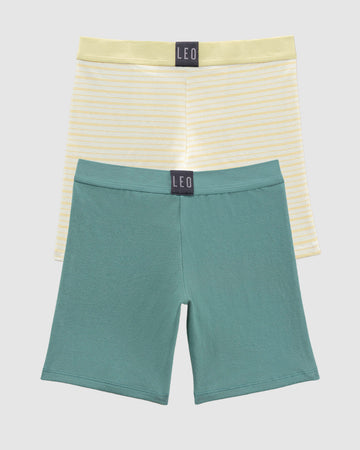 Paquete x2 bóxer largo para niño#color_s18-verde-estampado-raya-amarilla